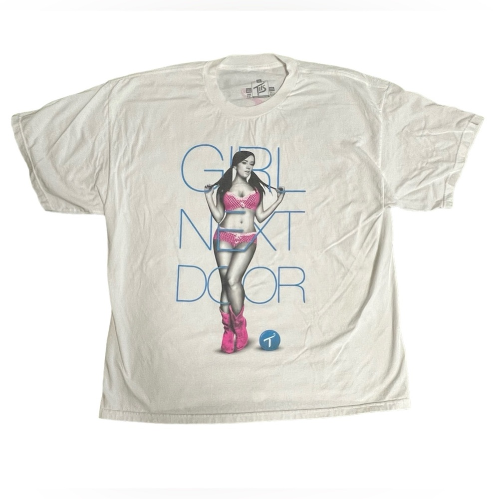 T.I.T.S. Two in the Shirt Girl Next Door White Men’s 2XL XXL